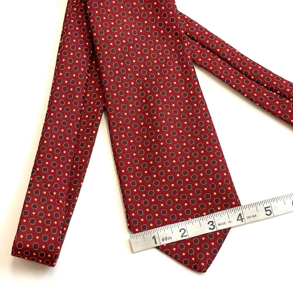 Christian Dior Vintage 80s Dot Print Silk Tie - Picture 5 of 6